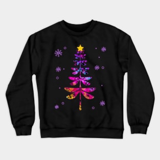 dragonfly christmas tree Crewneck Sweatshirt